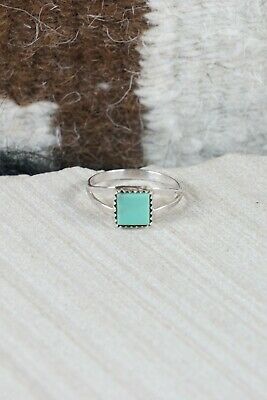 Navajo Turquoise and Sterling Silver Ring - Robert Martinez - Size 10.75
