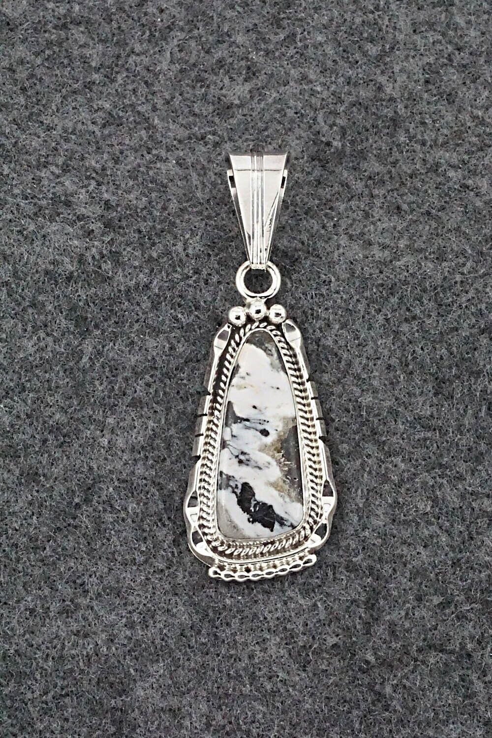 White Buffalo & Sterling Silver Pendant - Samuel Yellowhair