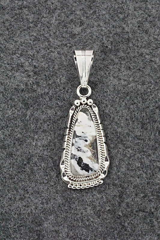 White Buffalo & Sterling Silver Pendant - Samuel Yellowhair