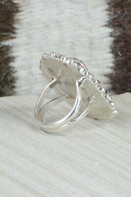 Coral and Sterling Silver Ring - Donovan Wilson - Size 6.75