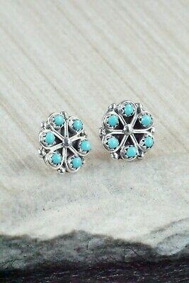 Turquoise & Sterling Silver Earrings - Gloria Lonasee - High Lonesome Trading