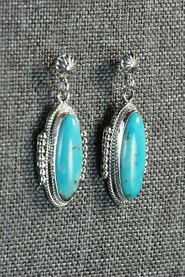 Navajo Turquoise and Sterling Silver Earrings - Verley Betone