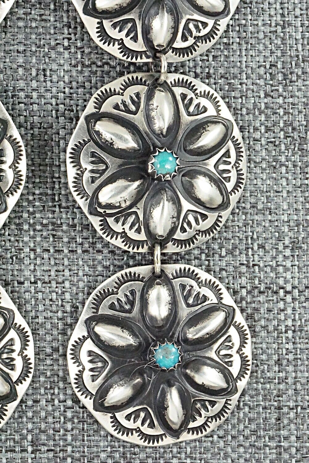 Turquoise & Sterling Silver Earrings - Leander Tahe