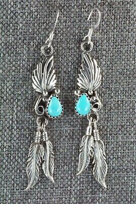 Turquoise & Sterling Silver Earrings - Etta Larry