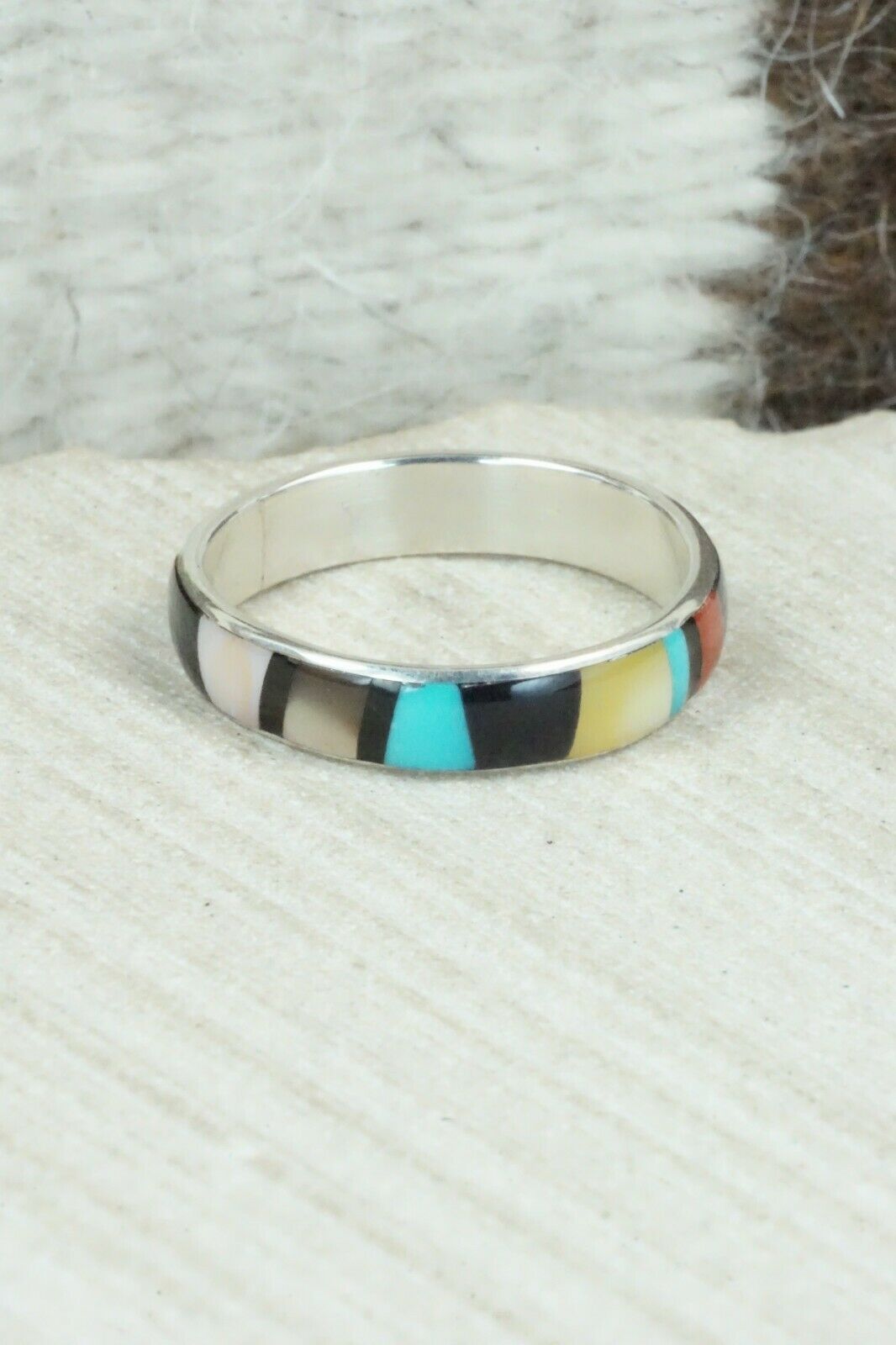 Multi Stone & Sterling Silver Ring - Rose Ukestine - Size 10