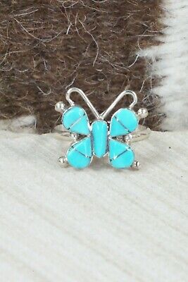 Turquoise & Sterling Silver Ring - Sylvia Noche - Size 7.75