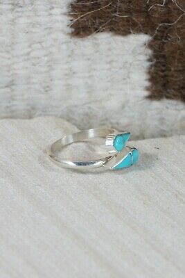 Zuni Turquoise and Sterling Silver Ring - Velda Nastacio - Size 7.25