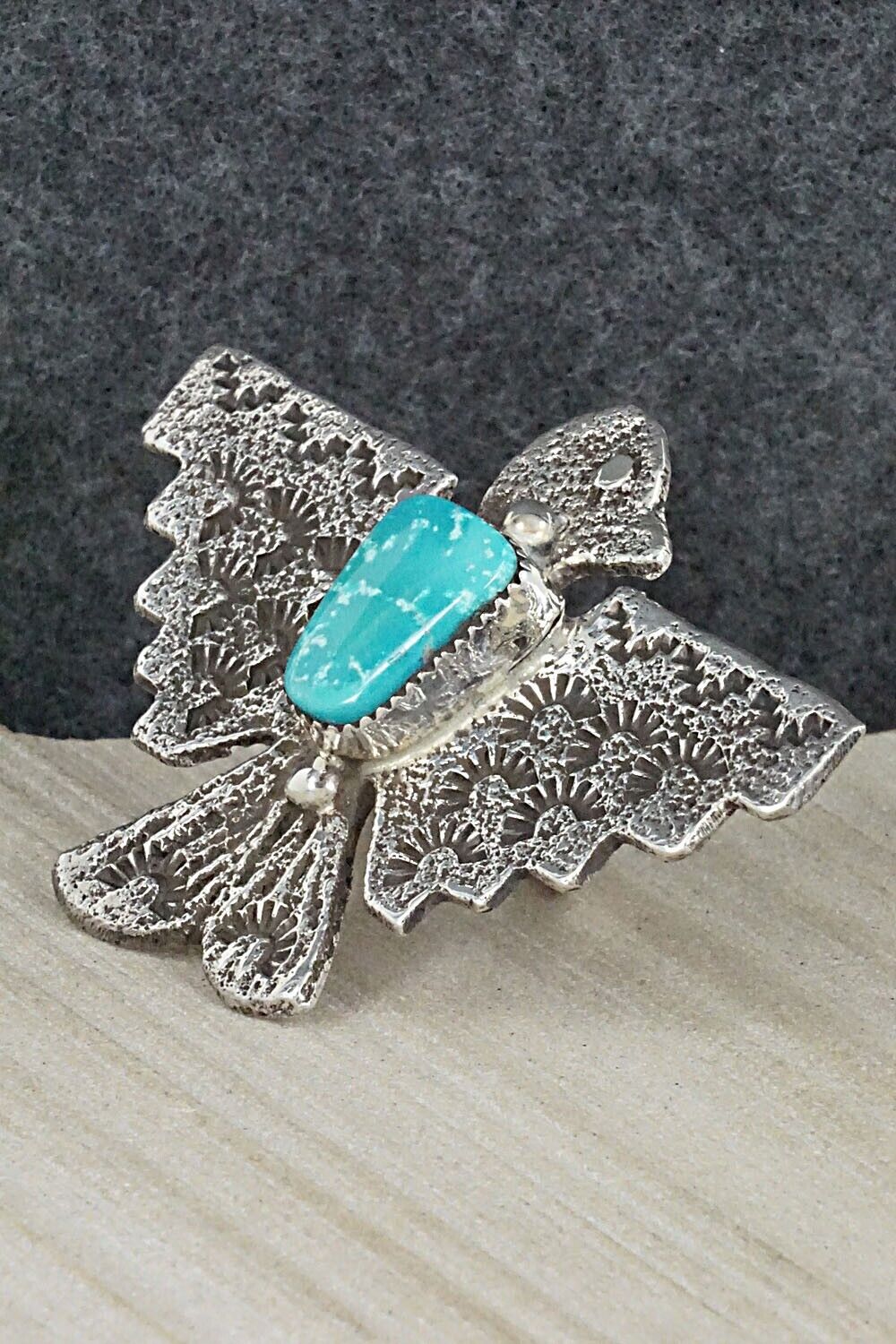 Turquoise & Sterling Silver Ring - Delbert Arviso - Size 8.25