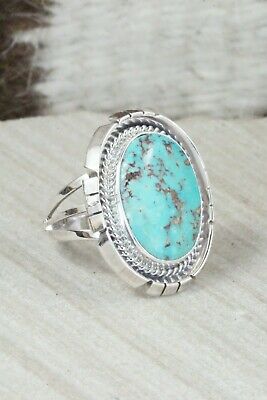 Turquoise & Sterling Silver Ring - Samuel Yellowhair - Size 6.75