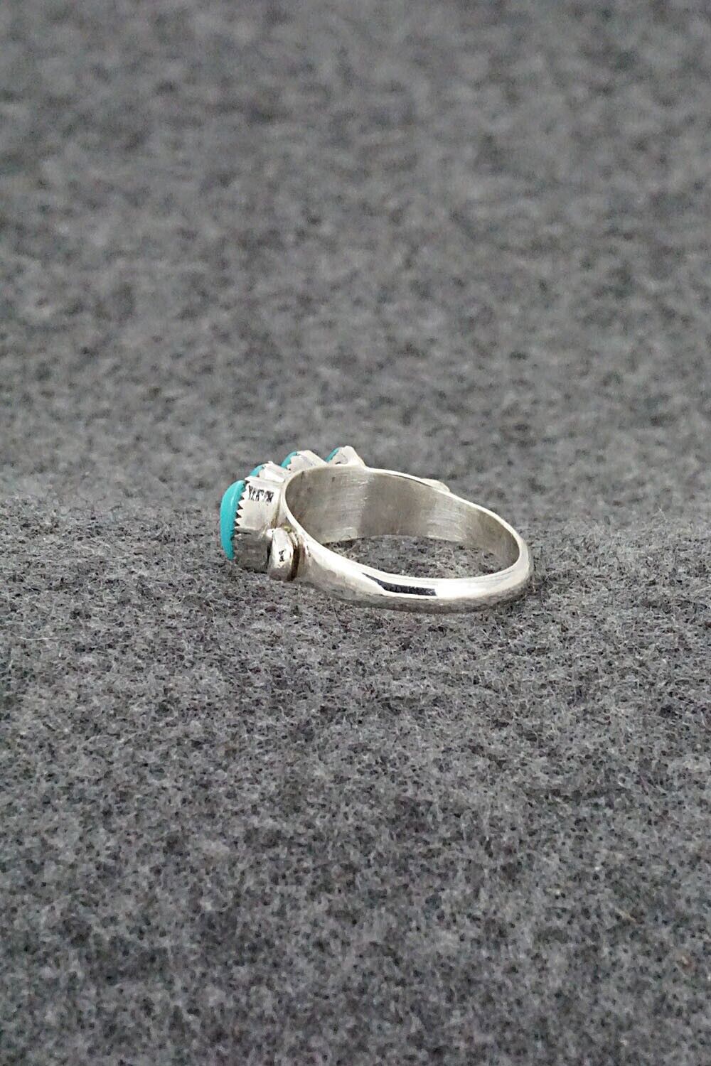 Turquoise & Sterling Silver Ring - Larry Delena - Size 6