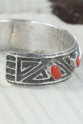 Coral & Sterling Silver Bracelet - Delbert Arviso