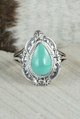 Turquoise & Sterling Silver Ring - Irvin Tsosie - Size 11.25