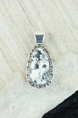 White Buffalo & Sterling Silver Pendant - Alvin Joe
