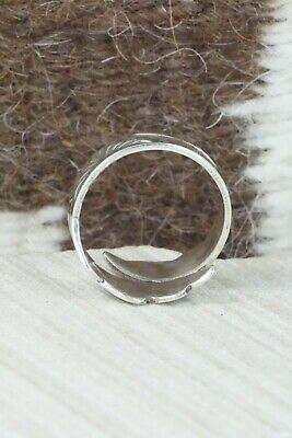 Turquoise, Coral & Sterling Silver Ring - Jolene Jazzie - Size 8