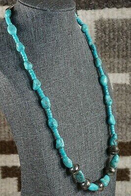 Navajo Turquoise & Sterling Silver Necklace - Native American - High Lonesome Trading
