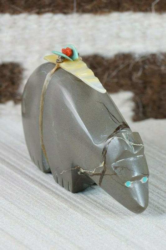 Bear Zuni Fetish Carving - Joshua Leki - High Lonesome Trading