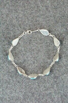 Turquoise & Sterling Silver Link Bracelet - Shirley Walela