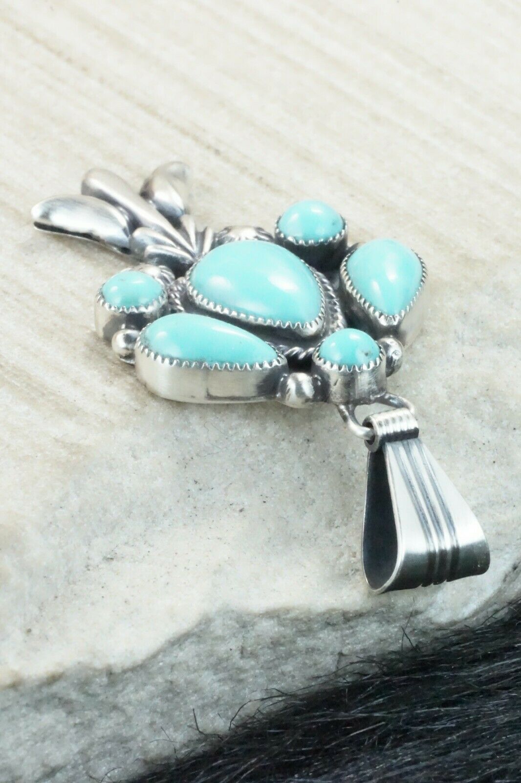 Turquoise and Sterling Silver Pendant - Bobby Platero