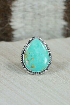 Navajo Turquoise and Sterling Silver Ring - Tom Dinetso - Size 4.5