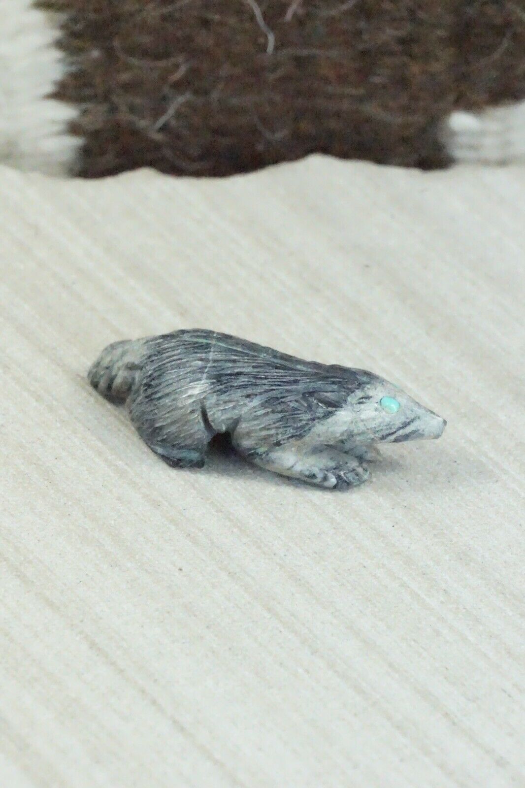 Badger Zuni Fetish Carving - Jonas Hustito