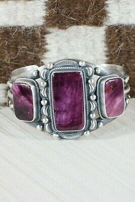 Navajo Spiny Oyster & Sterling Silver Bracelet - Tom Lewis - High Lonesome Trading