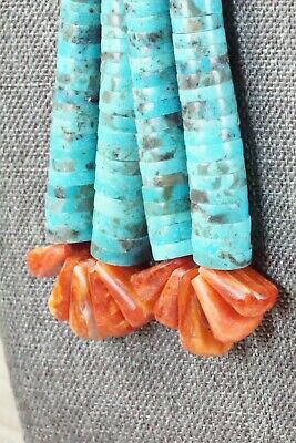 Turquoise & Spiny Oyster Necklace - Lupe Lovato