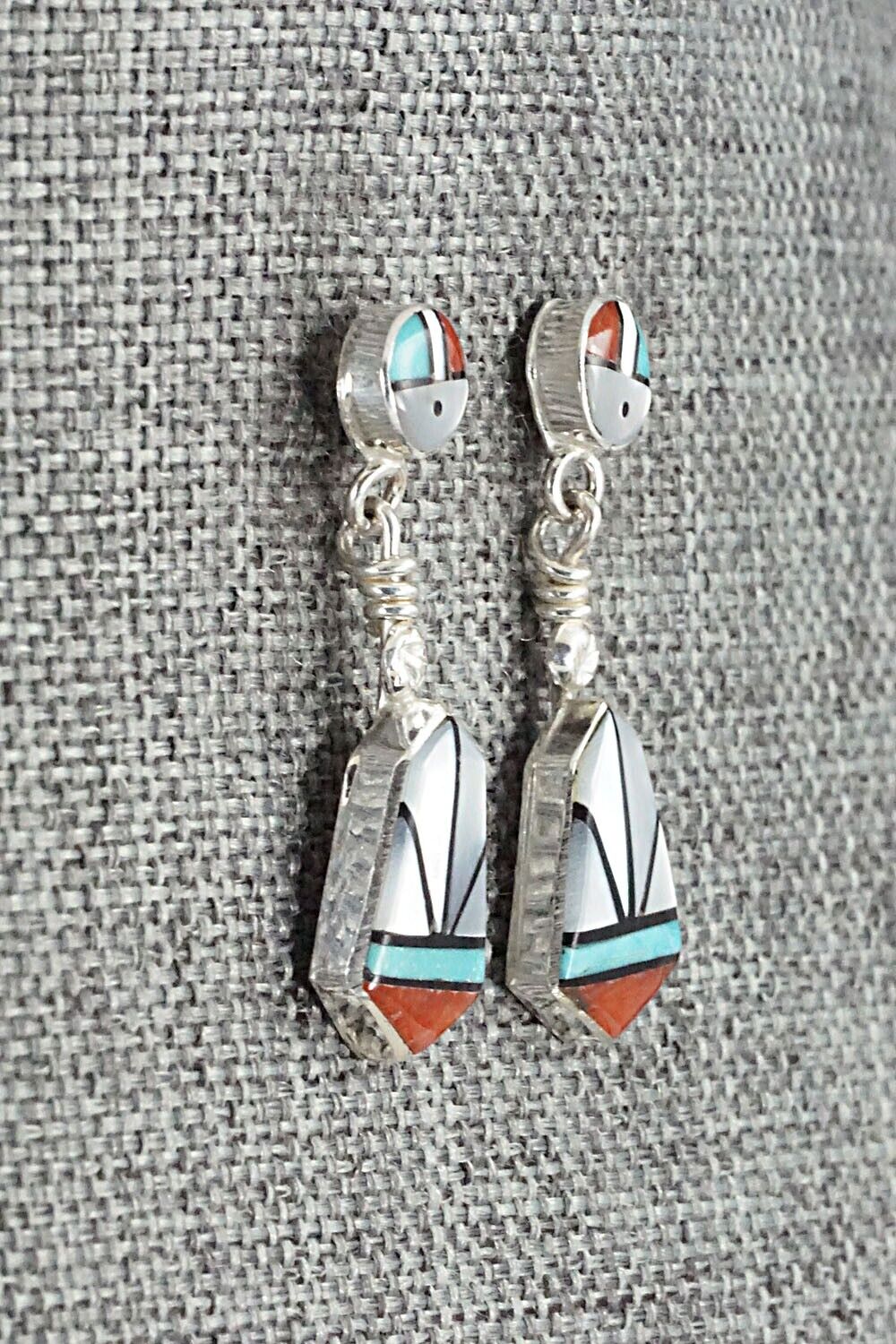 Multi Stone Inlay & Sterling Silver Earrings - Ola Eriacho