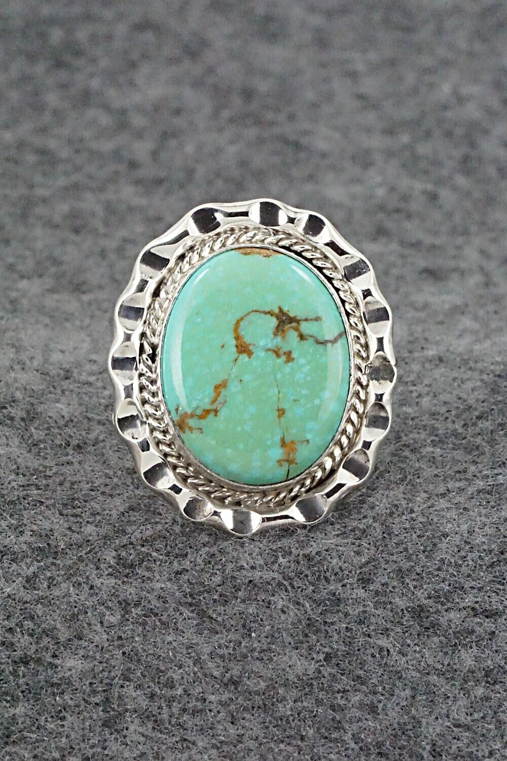 Turquoise & Sterling Silver Ring - Samuel Yellowhair - Size 8.5