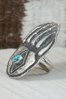 Navajo Turquoise and Sterling Silver Ring - Virgil Reader - Size 11.75