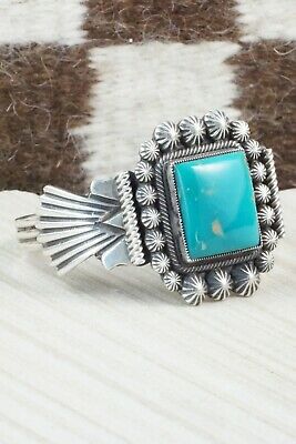 Turquoise and Sterling Silver Bracelet - Leon Martinez