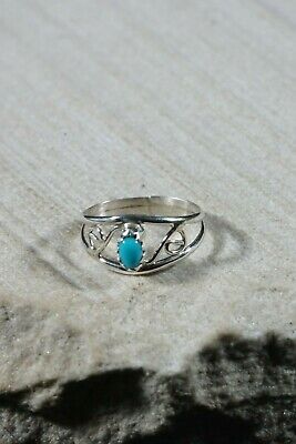 Navajo Turquoise and Sterling Silver Ring - Judy Lincoln - Size 1 - High Lonesome Trading