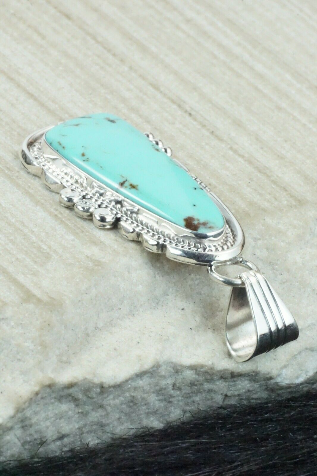 Turquoise and Sterling Silver Pendant - Daniel Benally