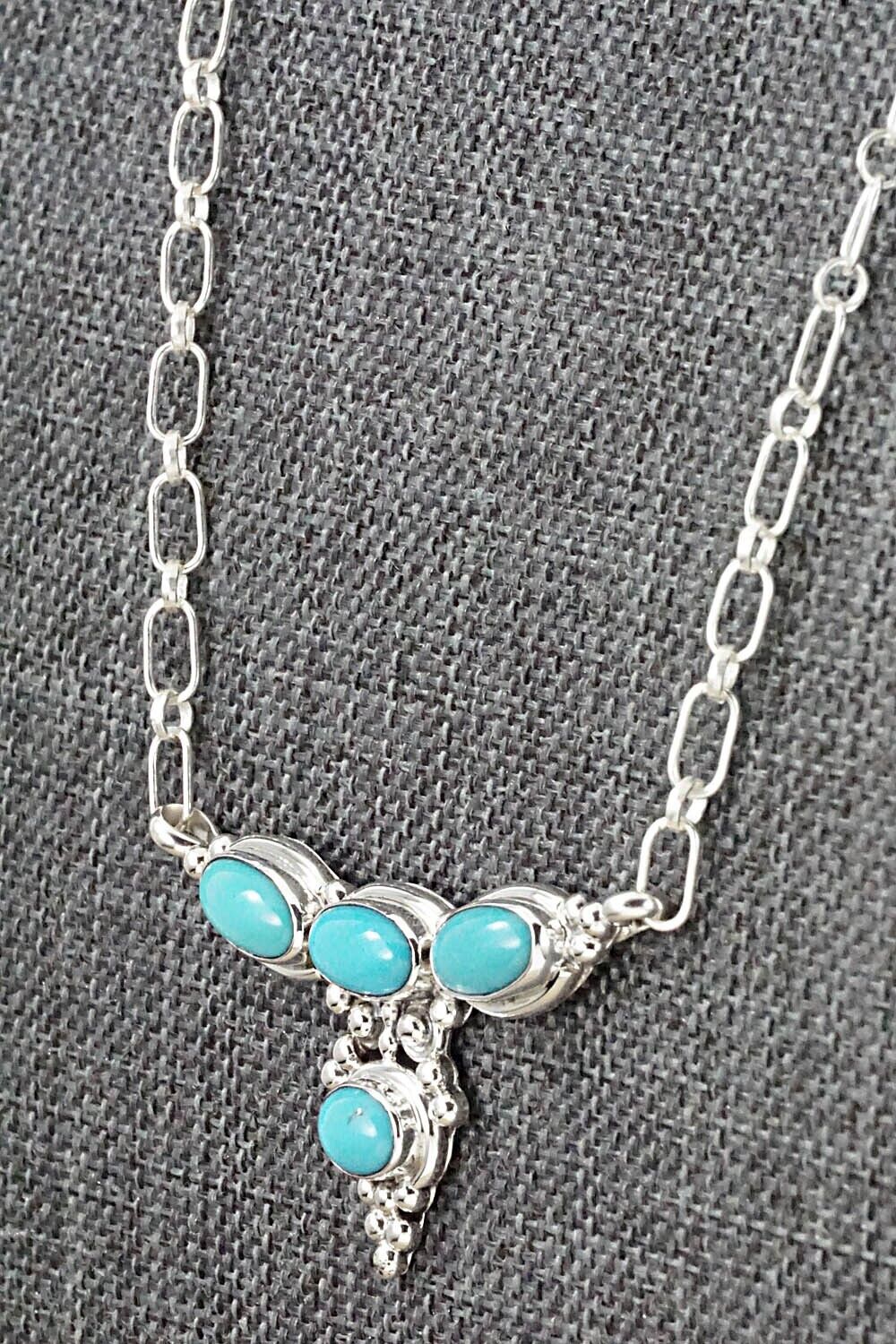 Turquoise & Sterling Silver Necklace - Verley Betone