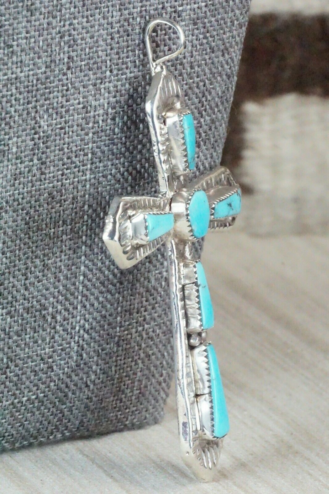 Turquoise & Sterling Silver Pendant - Lupe Leekity - High Lonesome Trading