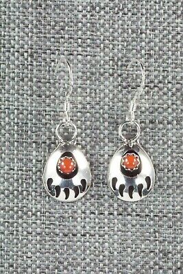 Coral & Sterling Silver Earrings - Leta Parker