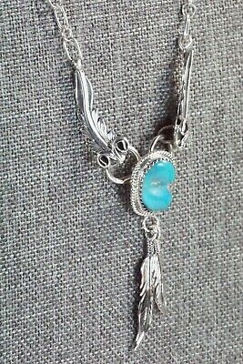 Turquoise & Sterling Silver Necklace - Lee Shorty