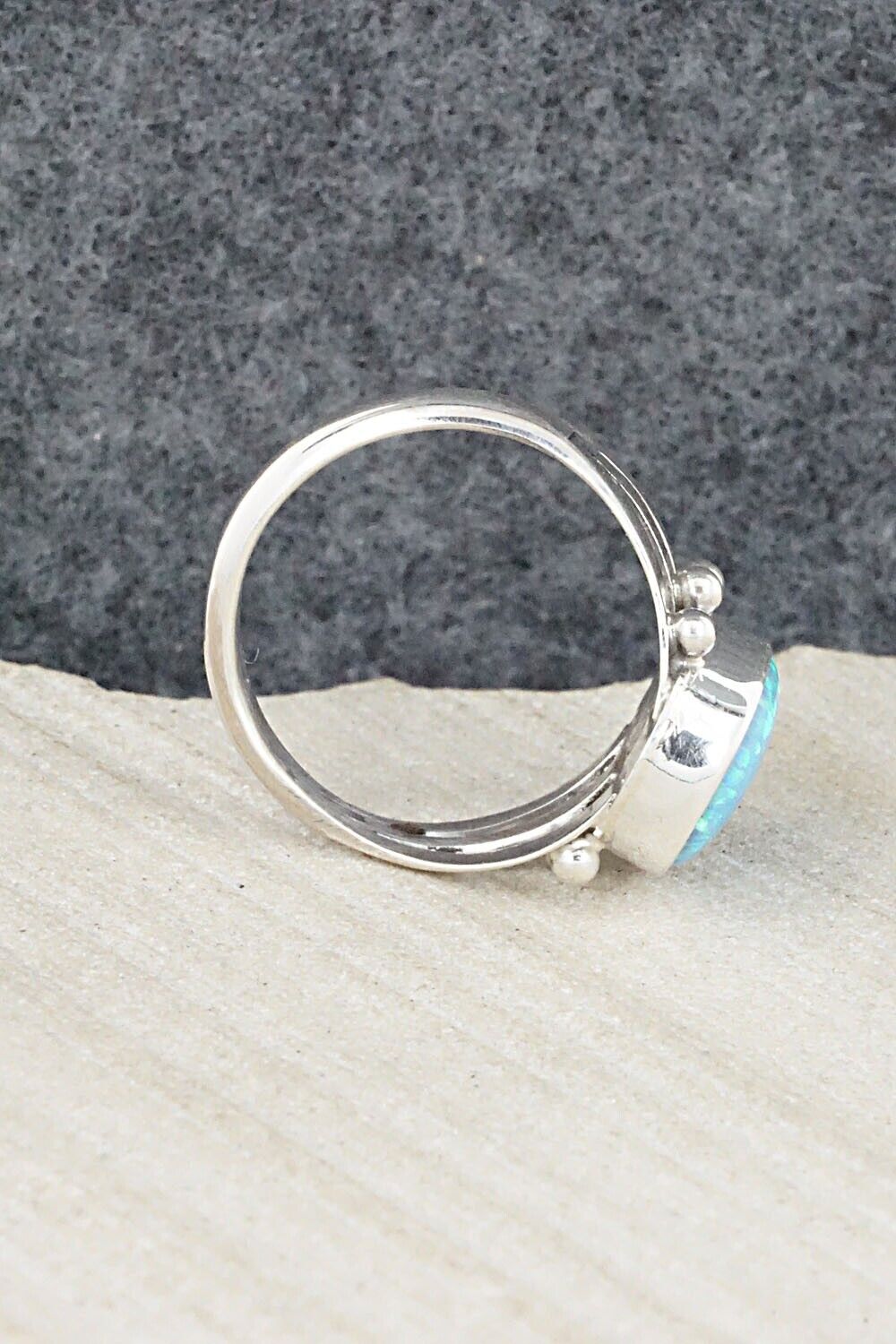 Opalite & Sterling Silver Ring - Tom Dinetso - Size 8