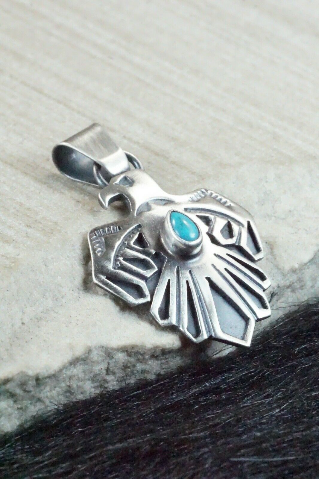 Turquoise and Sterling Silver Pendant - Annie Spencer - High Lonesome Trading