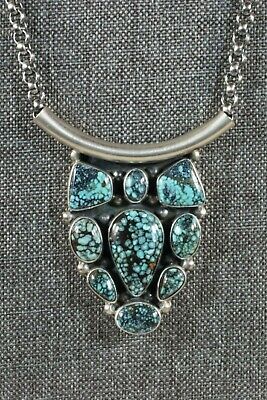 Navajo Turquoise & Sterling Silver Necklace - Raymond Delgarito - High Lonesome Trading