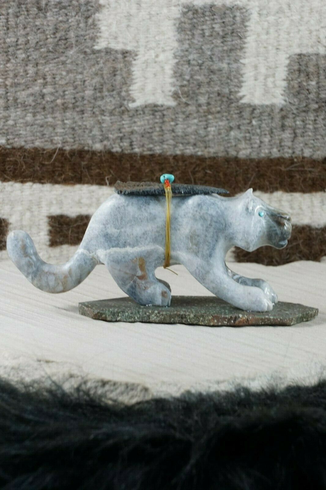 Mountain Lion Zuni Fetish Carving - Clive Hastito - High Lonesome Trading
