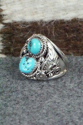 Turquoise & Sterling Silver Ring - Leonard Spencer - Size 8.5 - High Lonesome Trading