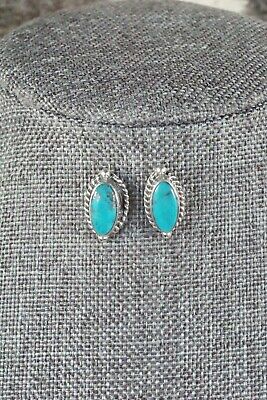 Navajo Turquoise and Sterling Silver Earrings - Bucky Belin