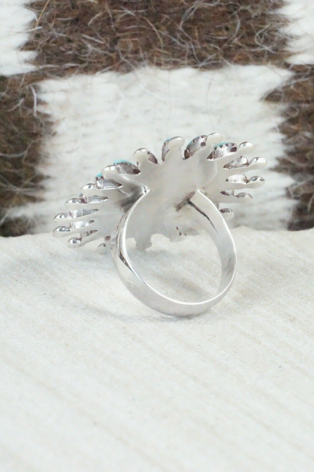 Turquoise & Sterling Silver Ring - Evonne Hustito - Size 5.75 - High Lonesome Trading