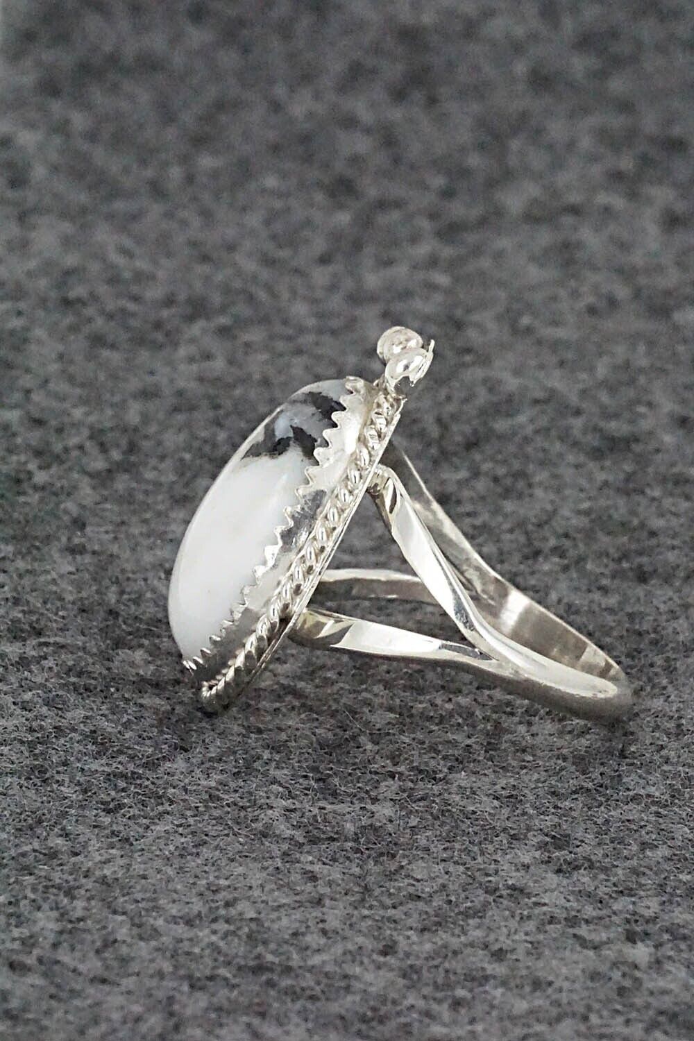 White Buffalo & Sterling Silver Ring - Robert Martinez - Size 7.5