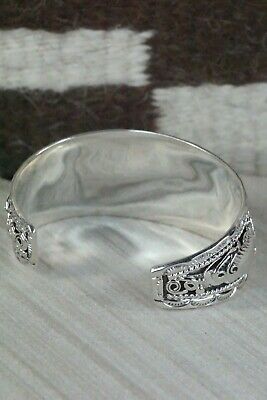 Navajo Sterling Silver Floral Bracelet - Freddie James