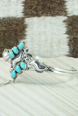 Turquoise & Sterling Silver Princess Bracelet & Ring - Size 7.5