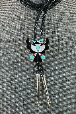 Zuni Turquoise & Sterling Silver Thunderbird Bolo Tie - Breon Wallace - High Lonesome Trading