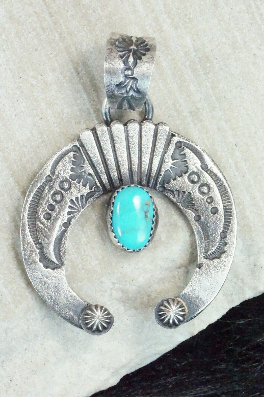 Turquoise and Sterling Silver Pendant - Eva & Linberg Billah
