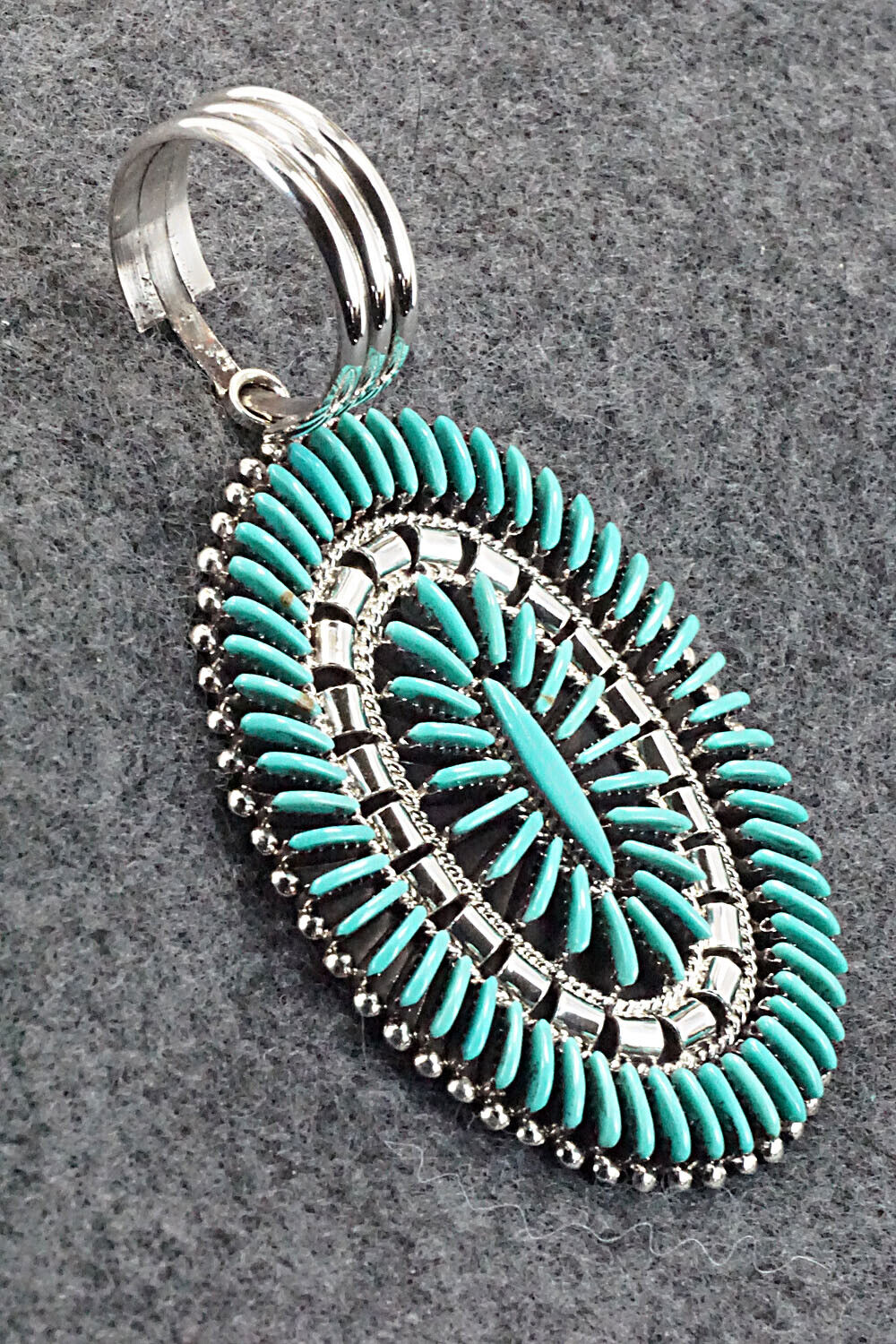 Turquoise & Sterling Silver Pendant - Edmund Cooeyate