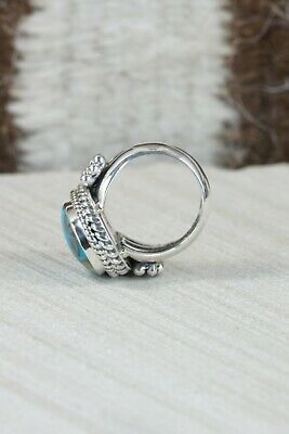 Navajo Turquoise & Sterling Silver Ring - Sheena Jack - Size 5
